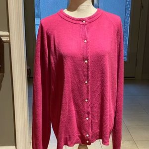 PRICE DROP/REDUCED  Karen Scott Cardigan, Dark Rose Pink, size XL, EUC